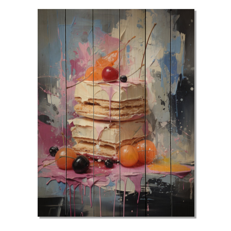 Dessert alimentaire Popart Ix sur bois, H 32 po x l 24 po x P 0,78 po