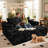 No Assembly Required Compression Packed 2-Piece Cloud Modular Corduroy Boneless Sectional Sofa-1438407909