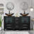 Sharee 60" Double Sink Bathroom Vanity With Vessel Sink, Manufactured Wood Top, Faucet And Drain-1786383897-1786383902