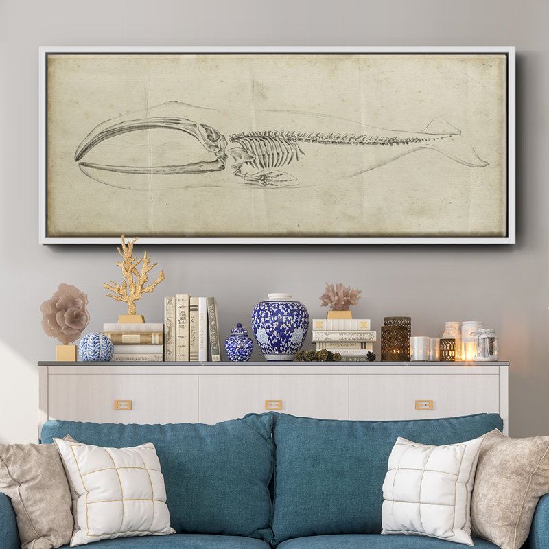 Whale Study I, reproduction d'art sur toile, Blanc, H 12 po x l 30 po x P 1,5 po