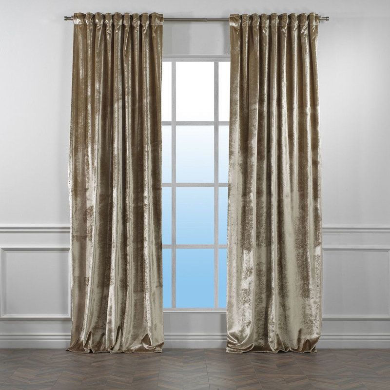 Room Darkening Single Curtain Panel, Light Gray, 260cm Width x 225cm Drop