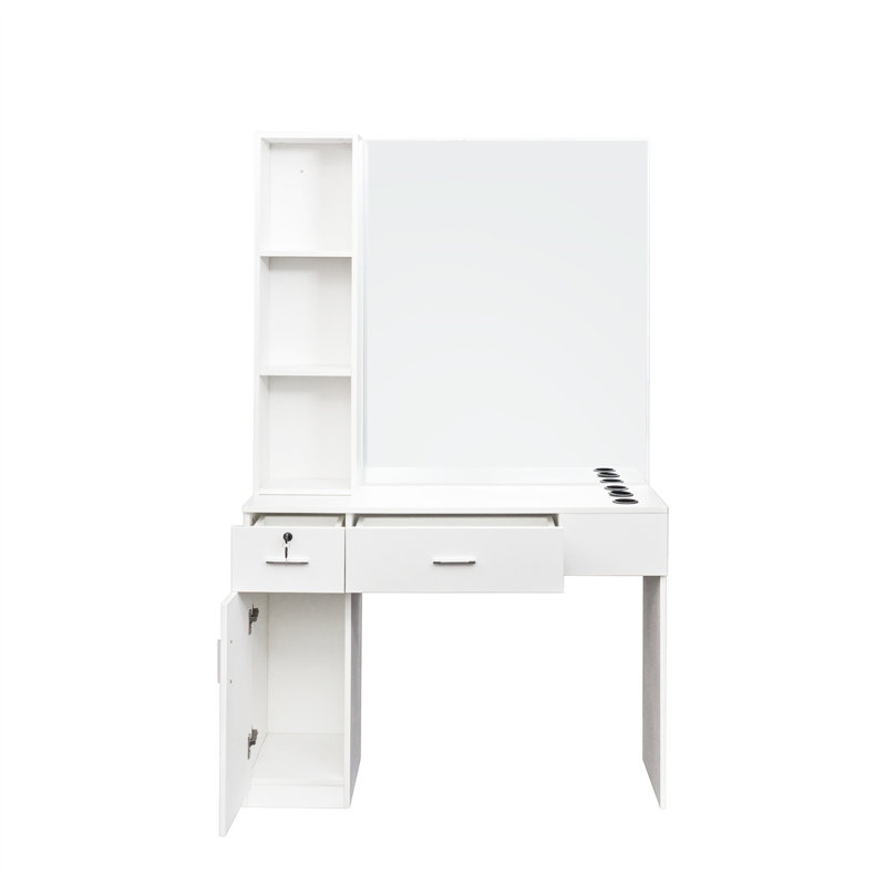 Salon Station Barber Coiffing Styling Station Barber, Blanc