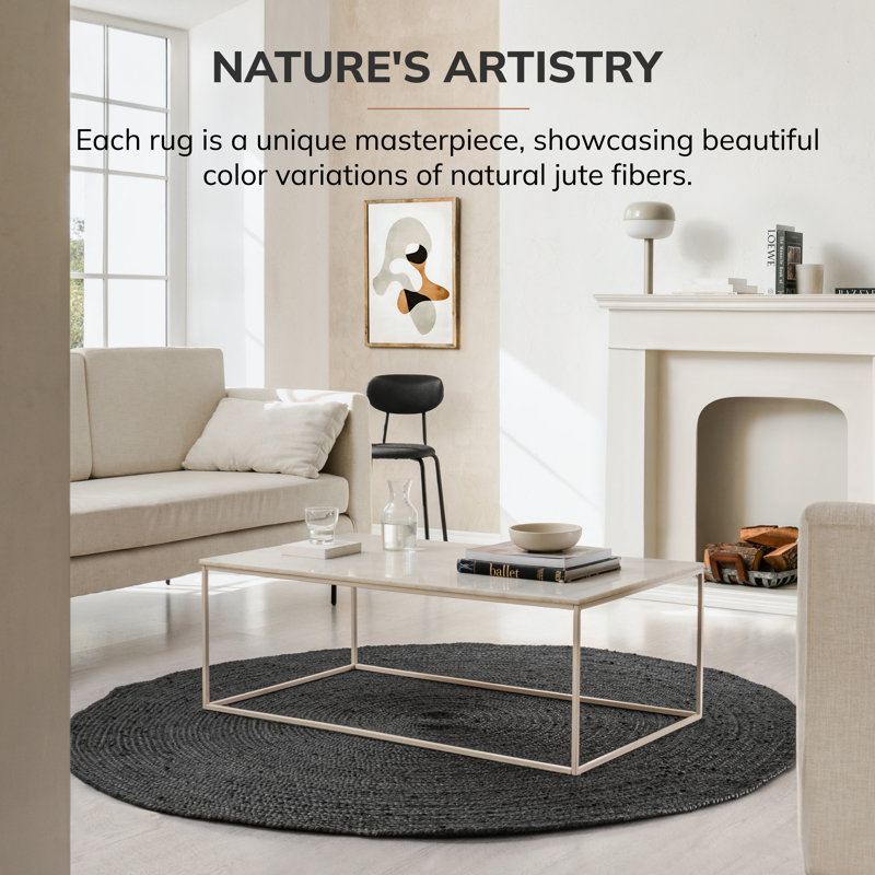 Sarina Solid Colour Hand Woven Area Rug, Round 183cm