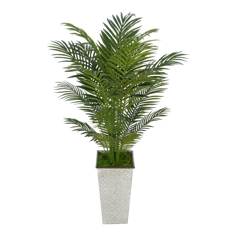Palmier aréca de plancher artificiel dans un vase décoratif