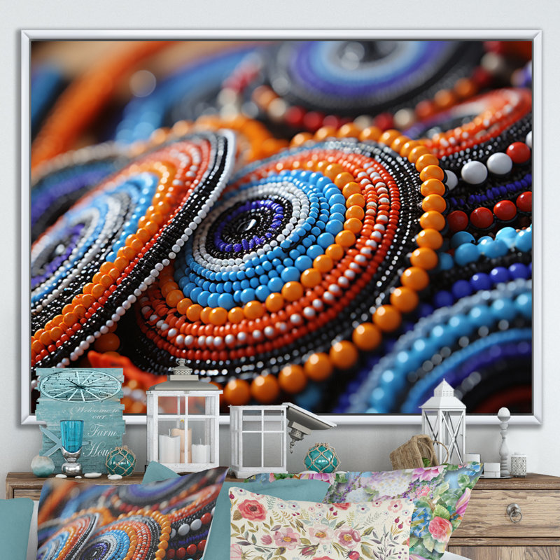 «Chiambi Tribes», impression sur toile, H 12 po x l 20 po x P 1 po, Cadre flottant blanc