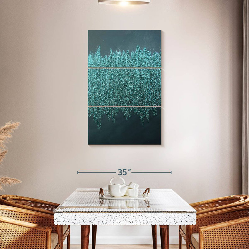 Avery Turquoise Shimmer, 65" H x 42" W