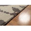 Tapis gris / beige en laine noué à la main de conception unique 6 pi x 9 pi