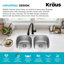 Évier de cuisine en acier inoxydable 60/40 KRAUS-115303335-115303332