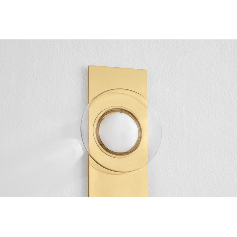 Pound Ridge 1 - Light LED Flush Mounted Sconce, Aged Brass