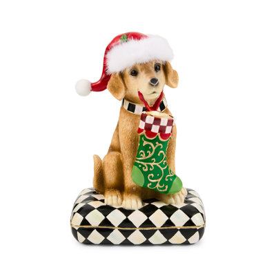 Holiday Lab Dog On Pillow Figurine