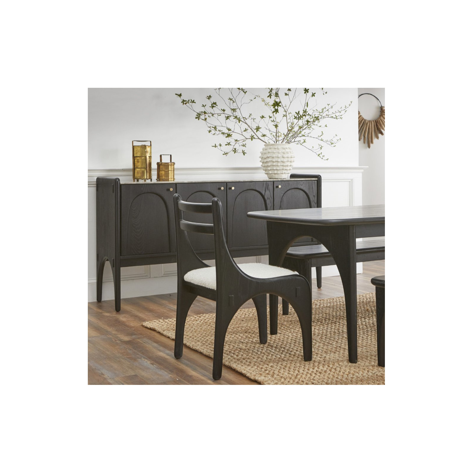 Umbria Ladder Back Side Chair, Charcoal