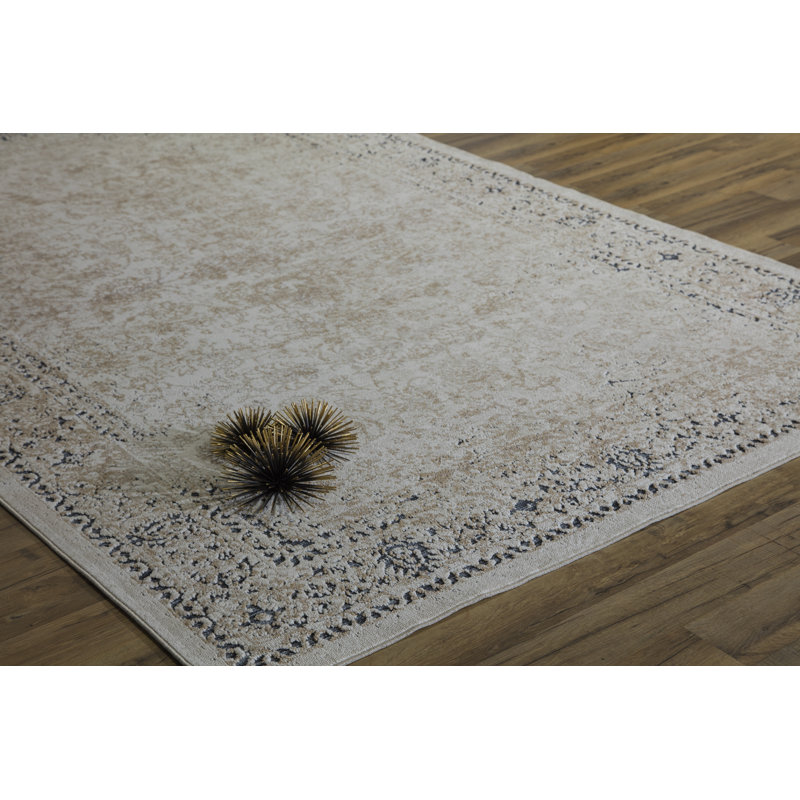 Tapis crème abstrait Anthony, 5 pi x 8 pi