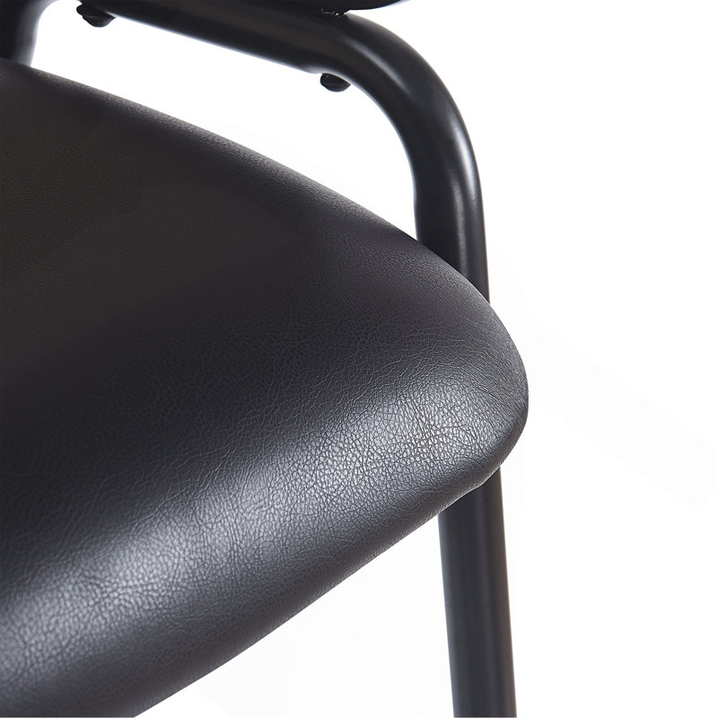 Tabouret de bar d'intérieur revêtu de métal, siège en similicuir avec dossier en rotin Wowen, ensemble de 2