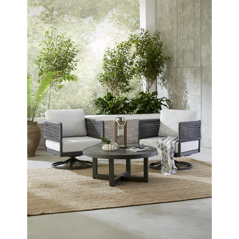 Olympic Swivel Lounge Chairs Set of Two with Coffee Table