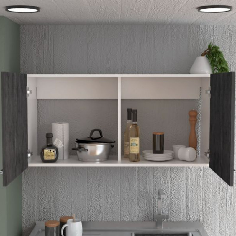 Armoire murale rectangulaire 2 portes, Gris
