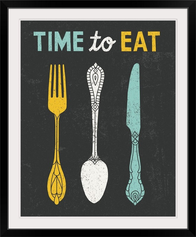 « rétro gamelle time to manger » par impression William, Cadre noir, H 23 po x l 20 po x P 1 po