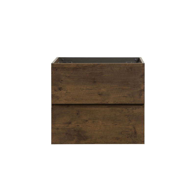 Armoire murale SANS lavabo, couleur noyer, avec deux tiroirs, pré-assemblée