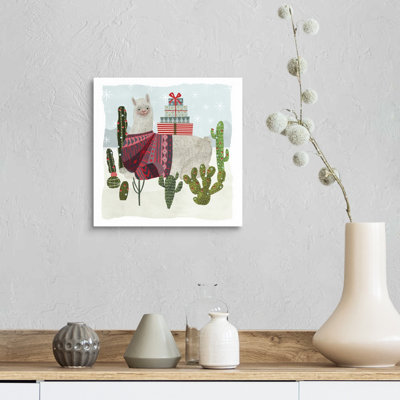 Reproduction d’art sur toile, "fêtes llama IV" par Victoria Borges