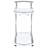 White And 2 Glass Shelf Metal Bar Cart For Dining Room, Storage Style With Stemware Rack Three Wine Rack, 26.5 Inches Wide Shelf, Room Decor Embellishment, 34.44H