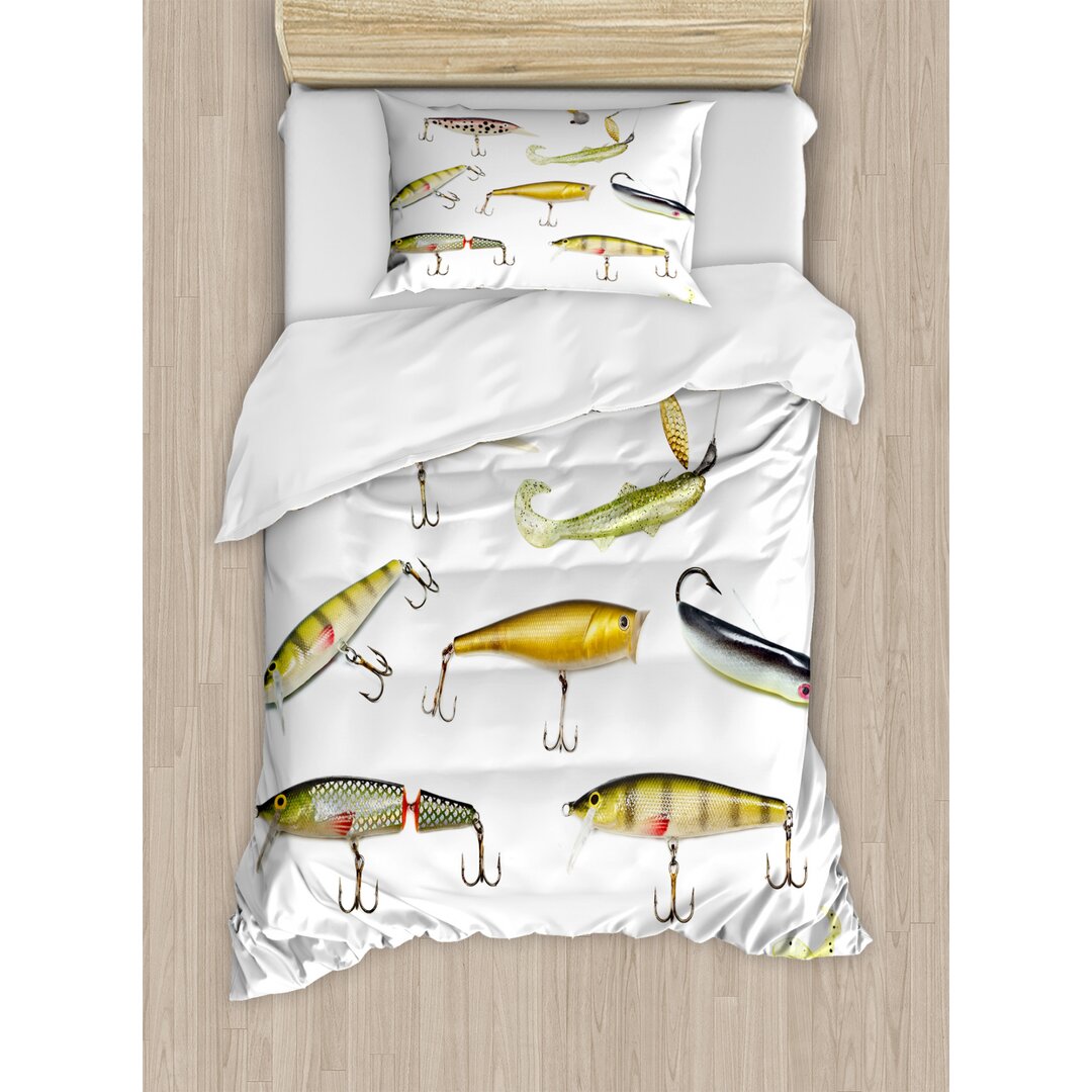 Bettbezug Set, Jagd Seetiere Theme, Fisch, Mehrfarbig