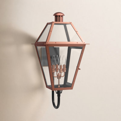 Amber Copper 4-Light Outdoor Wall Lantern