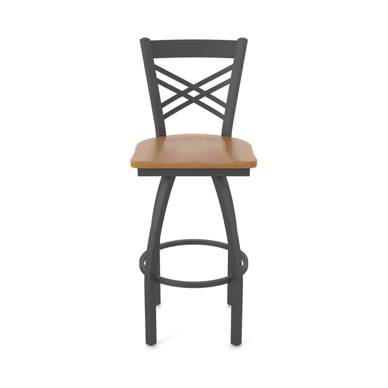 Tabouret tournant 820 Catalina, Étain, Bois - Érable moyen, Très grand (assise de 36 po de hauteur)