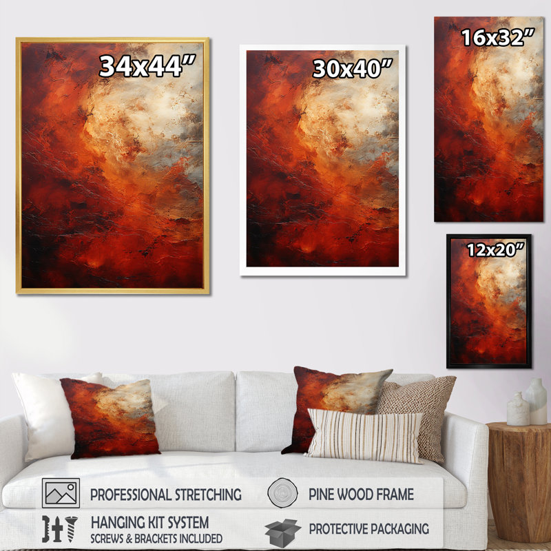 Maroon Mars Mystery Planète sur toile, Toile tendue, H 32 po x l 24 po x P 1 po