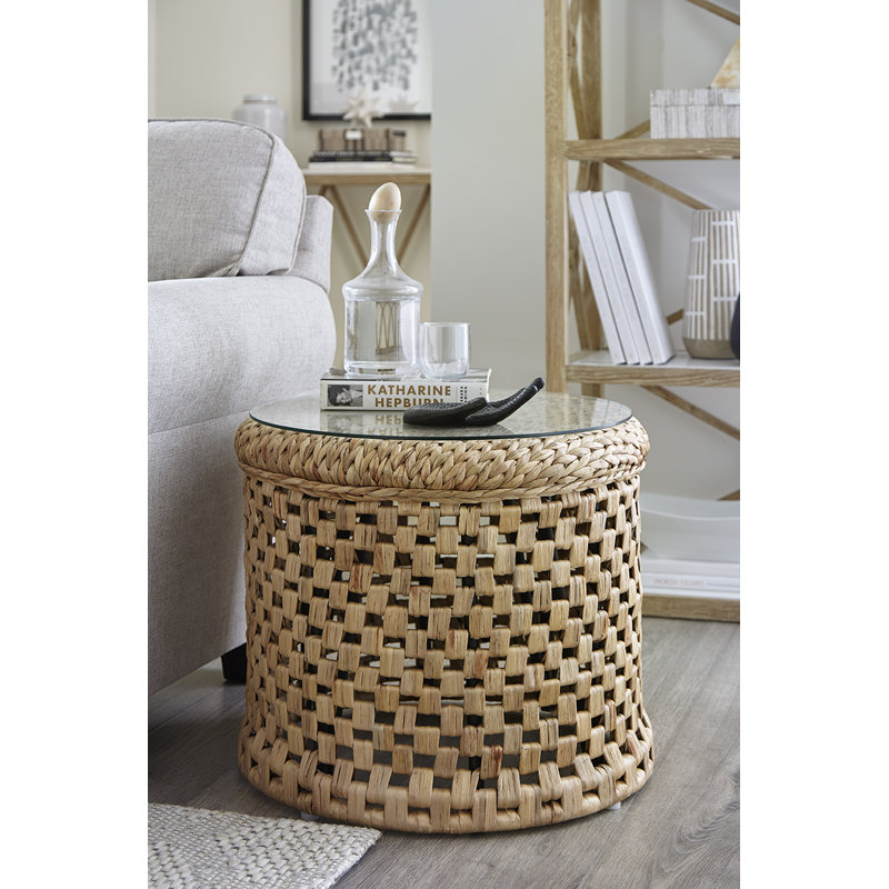 Malacca Glass End Table