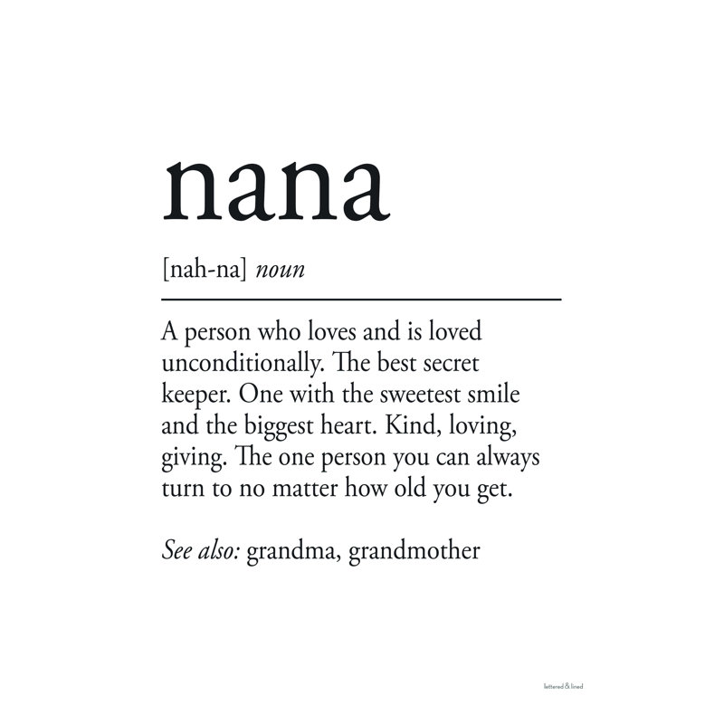 "Nana", art textuel sur toile tendue, H 16 po x l 12 po