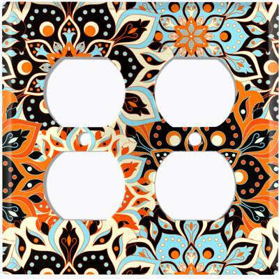 Assiette murale à 2 bandes Teal Mandala