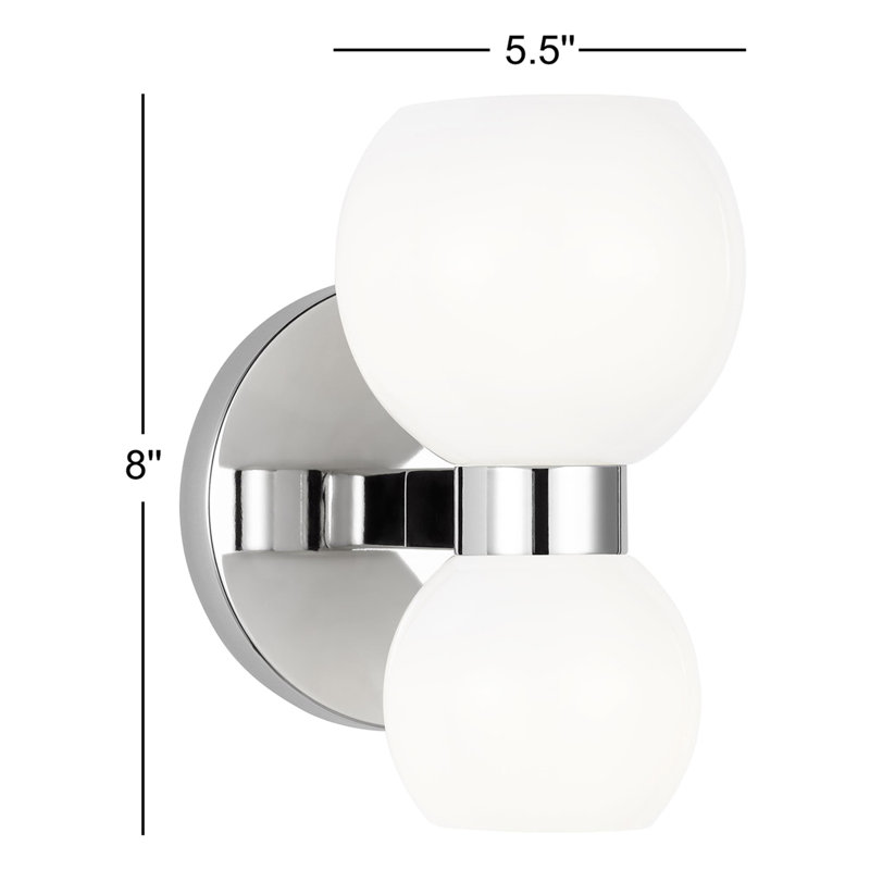 2 - Light Armed Sconce, Polished Nickel