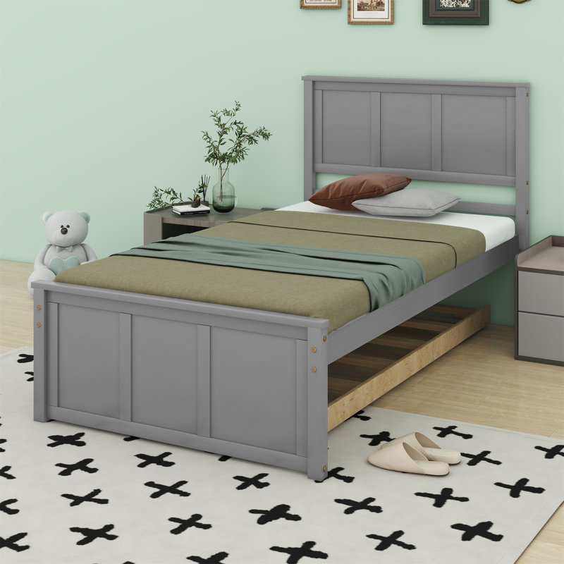 Lit plateforme avec couchette Tamio, Gris