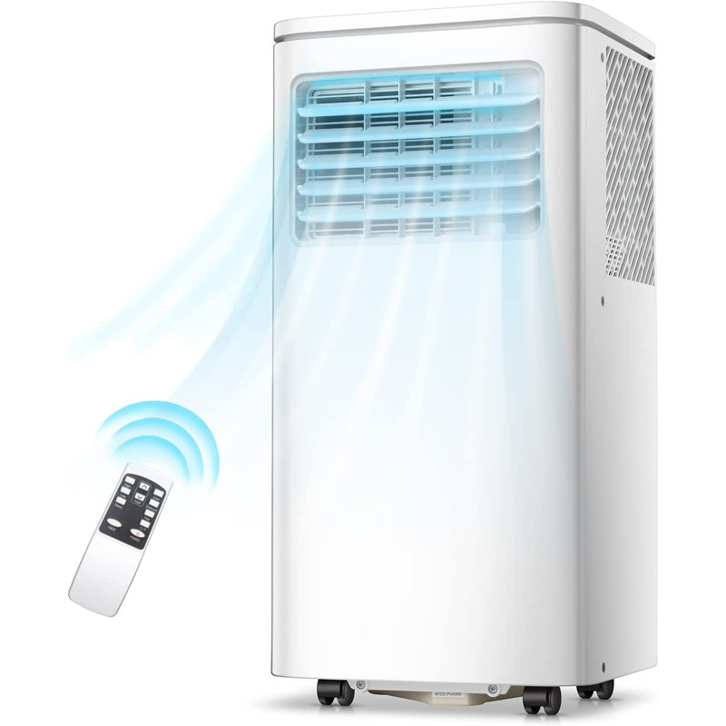 Climatiseur portatif 10000 BTU pour bureau de chambre à coucher - Refroidit 550 pieds carrés Silencieux 2 vitesses de ventilateur Fenêtre de minuterie à distance 24H