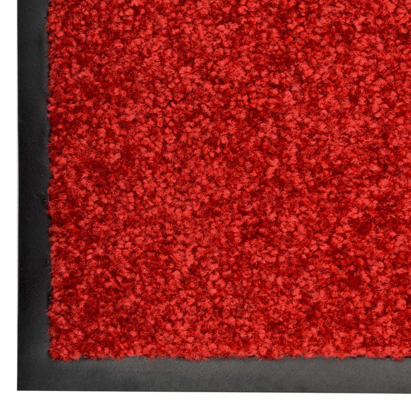 Deirore Non-Slip Indoor / Outdoor Doormat, 0.9cm H x 60cm W x 40cm L, Red