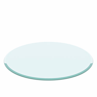 28-Inch Round Tempered Glass Tabletop With 2/5-Inch Thick Beveled Polished Edges. Replacement Coffee Table Side Panel For Tempered Glass.