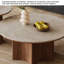 Ensemble de table basse ronde en dalle de pierre de style médiéval-1386150037-1386150043