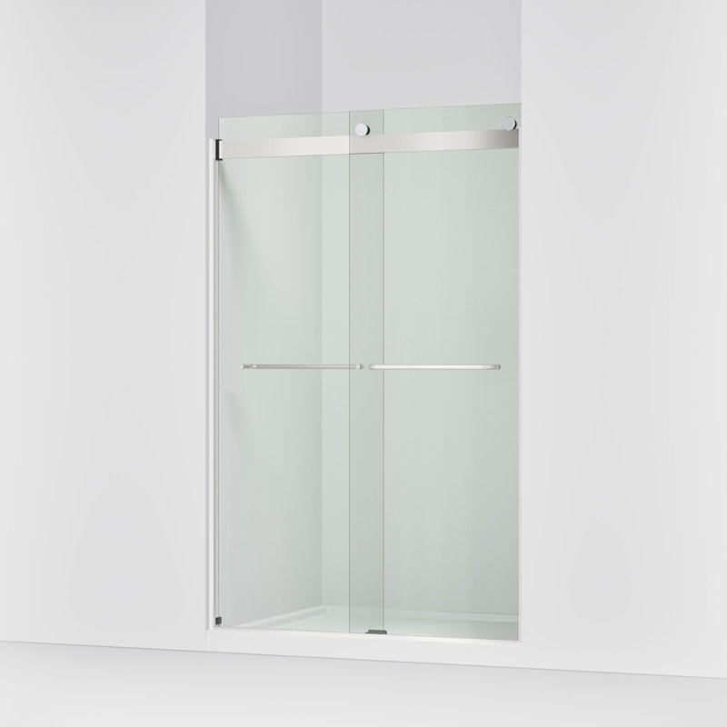Levity 47.63" x 74" Bypass Shower Door with CleanCoat® Technology, Crystal Clear, Bright Silver