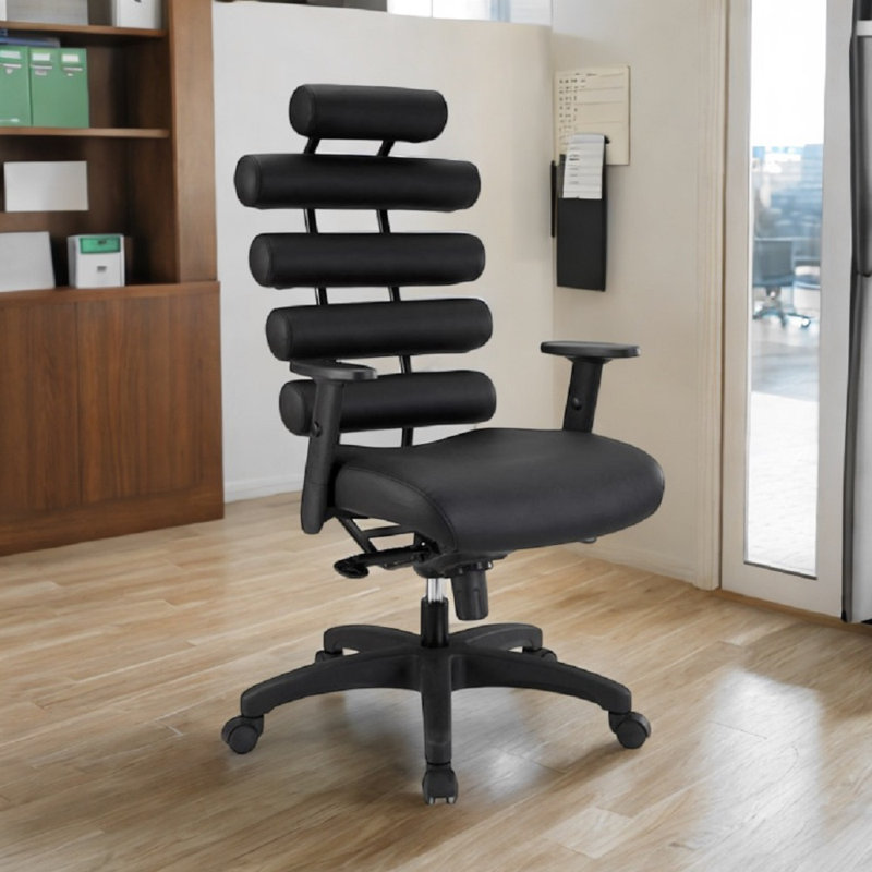 Noom Leather High Back Office Chair, Black