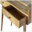 Console courbée Oak-Ish, pieds nordiques, 2 tiroirs, fente ouverte, brun-1035307546