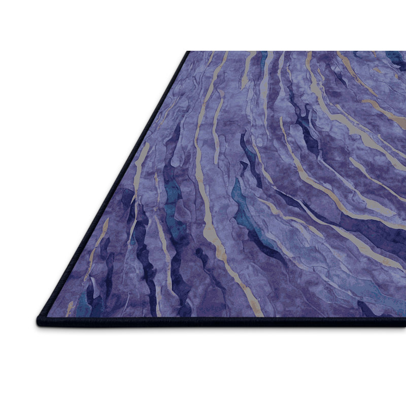 Tapis mauve soyeux et moelleux, Carré 4 pi