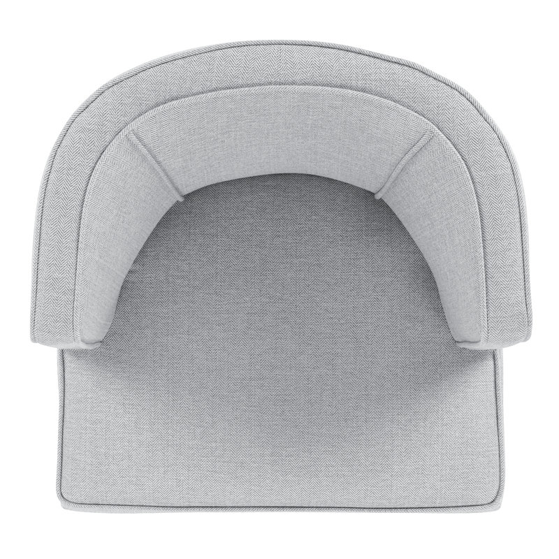 Abbeville Upholstered Barrel Chair, Herringbone Grey