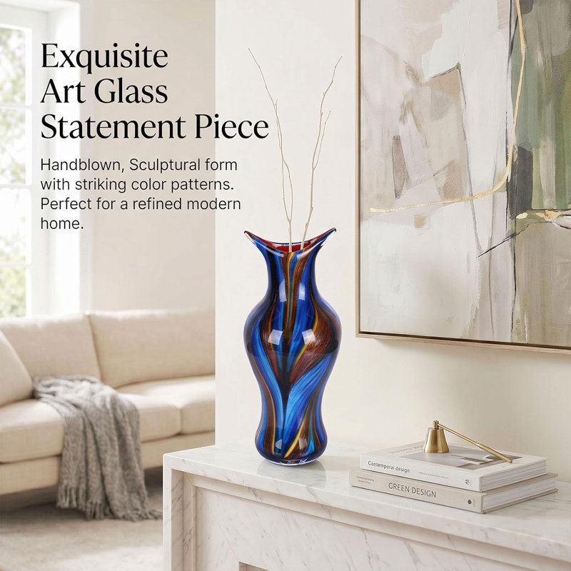 Vase moderne en verre soufflé à la main