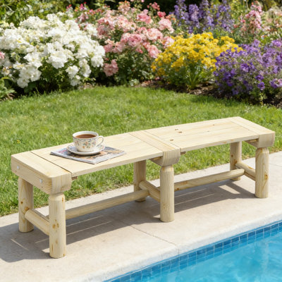 Banc d'extérieur en bois massif 58,25 po