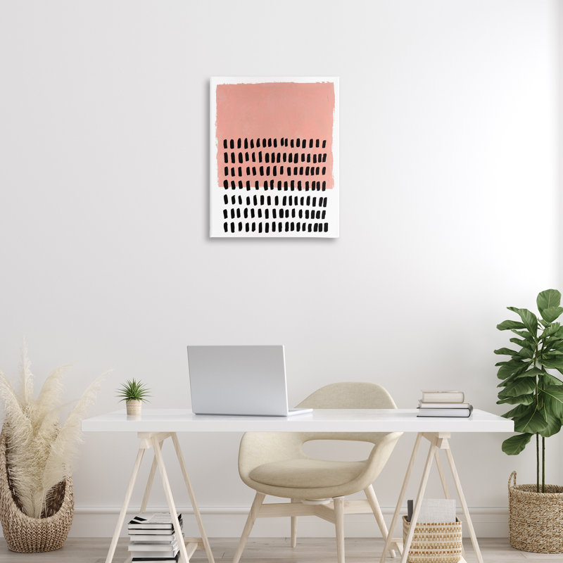  Art mural sur toile rose à pois par Michael Willett, H 30 po x l 24 po