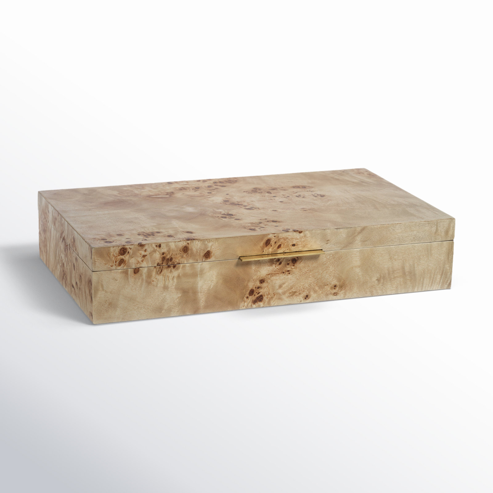 Monterey Burl Veneer/ MDF Decorative Box, 2.5" H x 13" W x 6.5" D