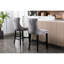 Dossier haut de luxe, revêtement en velours, gris contemporain 2 pièces avec support, structure en bois massif, coussin en mousse élastique, de 2-1058968165