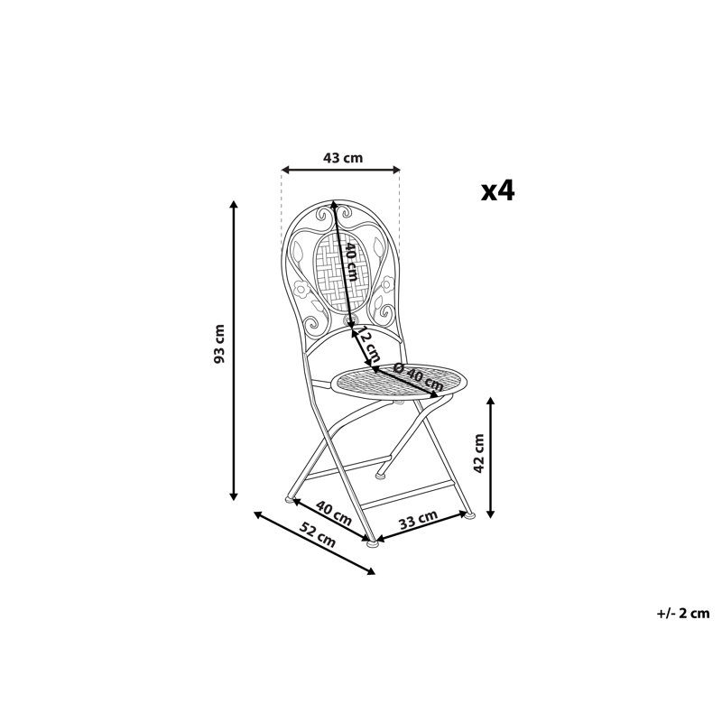 Fostoria Folding Patio Dining Side Chair with Cushion