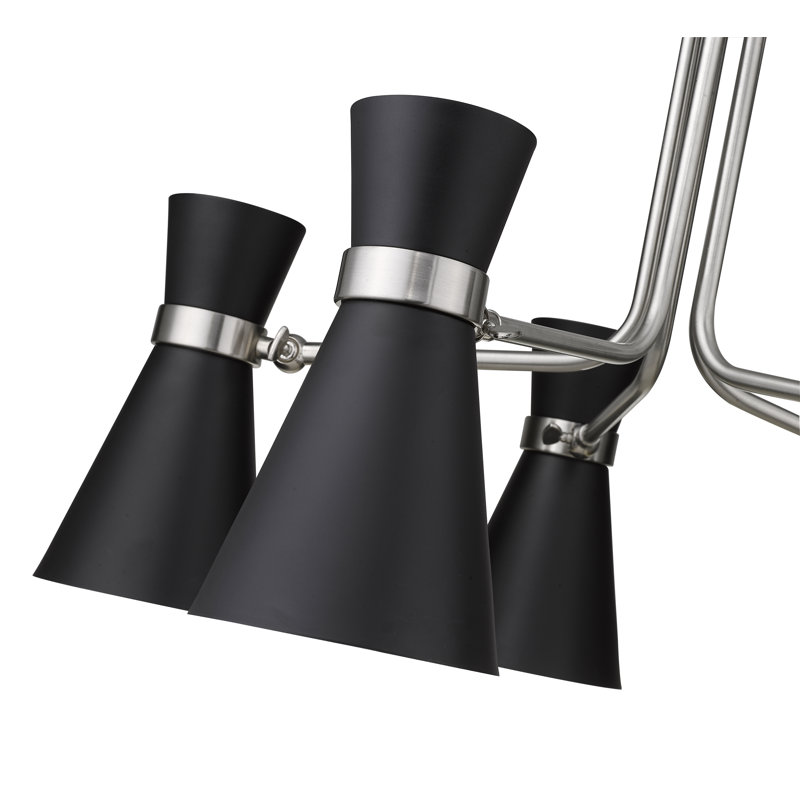 Lustre classic 5 lumières unique Fryda, Nickel brossé