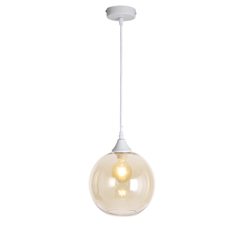 Aeva-Louise 1 - Light Globe Pendant, White, Amber
