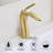 Brushed Gold Single Handle Lavatory Basin Sink Faucet-114652839
